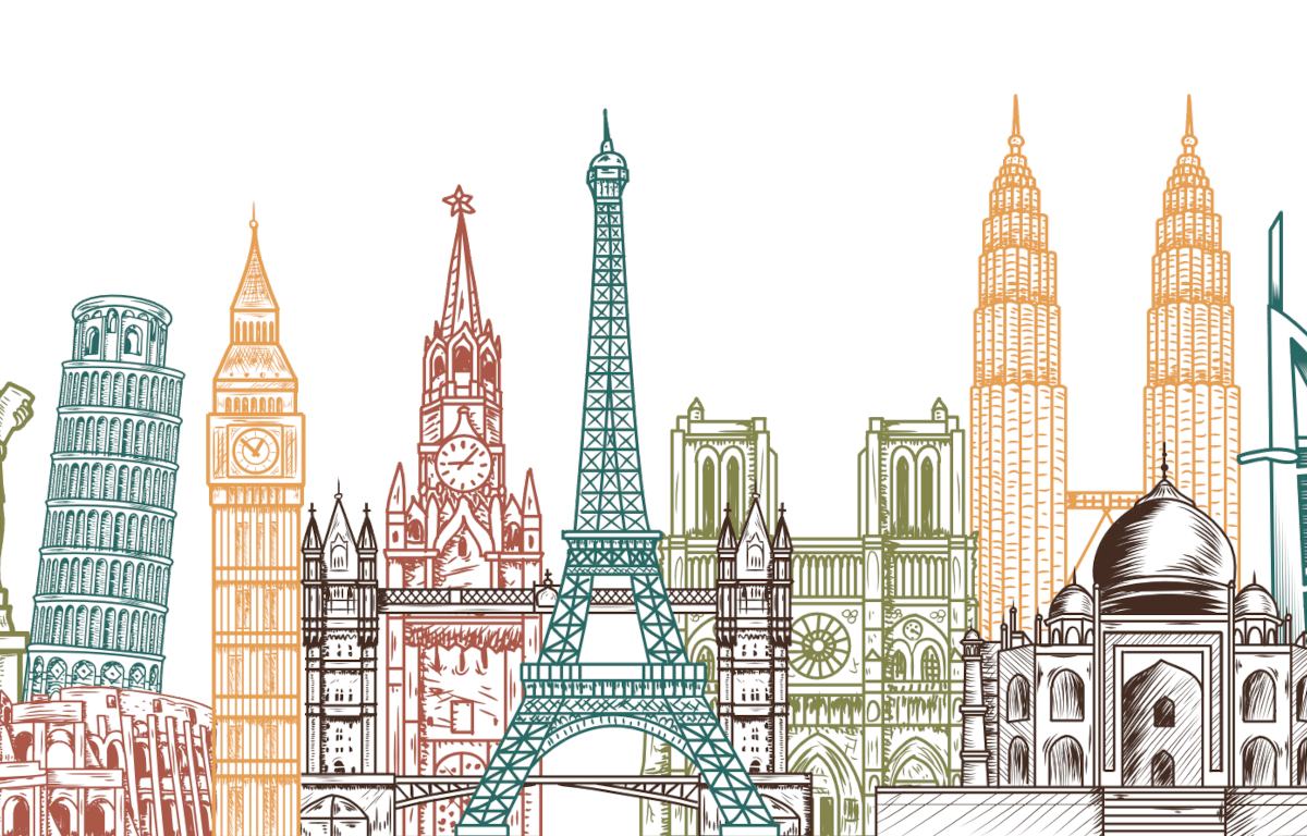 World map graphic used in JuliaCon visuals